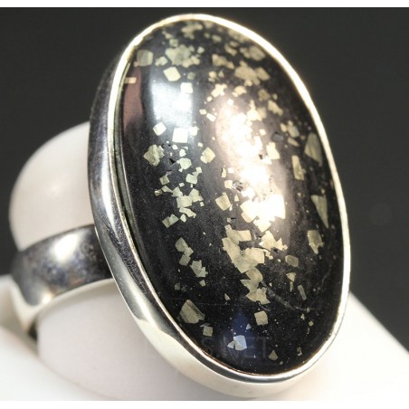Anillo de pizarra con pirita Anillo de pizarra con pirita