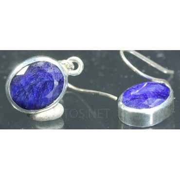 Pendientes de corindon azul