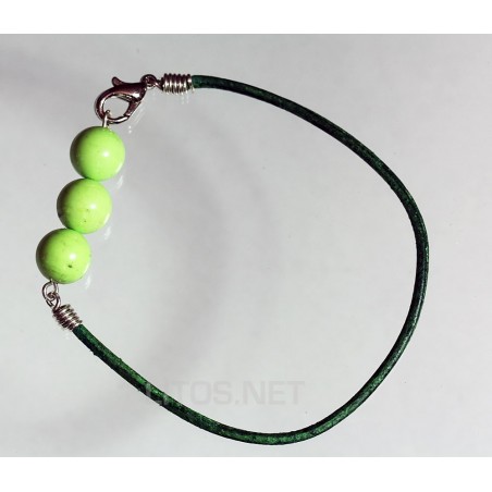 Pulsera de Unakita y cuero Pulsera de Unakita y cuero
