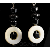 Pendientes de hematite y nacar