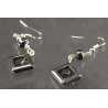 Pendientes de hematite y nacar