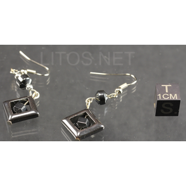 Pendientes de hematite y nacar