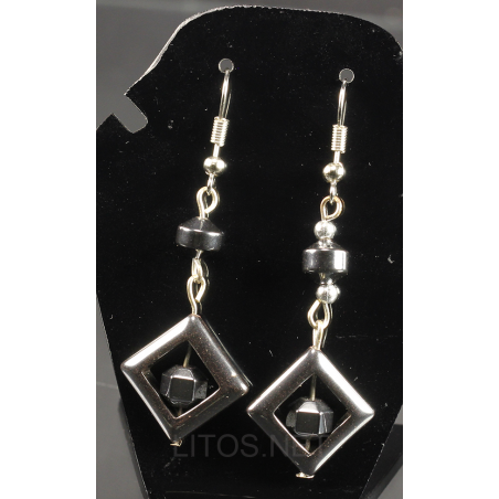 Pendientes de hematite y nacar Pendientes de hematite y nacar