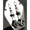 Pendientes de hematite y nacar