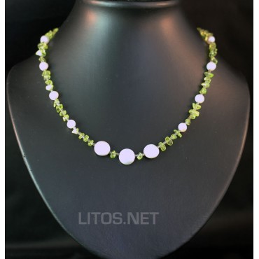 Collar de Peridoto y perlas J277