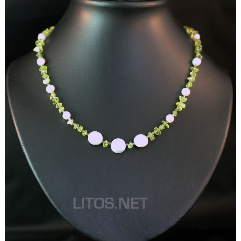 Collar de Peridoto y perlas J277