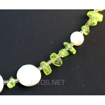 Collar de Peridoto y perlas J277