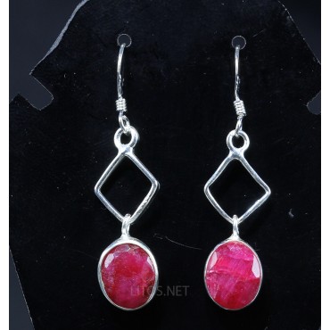 Pendientes de Corindon rojo J2755