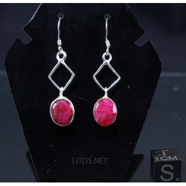 Pendientes de Corindon rojo J2755