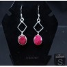 Pendientes de Corindon rojo J2755