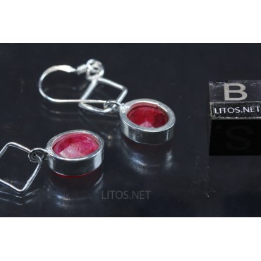 Pendientes de Corindon rojo J2755