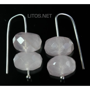 Pendientes de cuarzo rosa J404