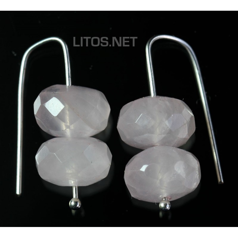 Pendientes de cuarzo rosa J404