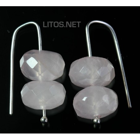 Pendientes de cuarzo rosa J404 Pendientes de cuarzo rosa J404