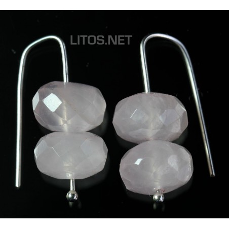 Pendientes de cuarzo rosa J404