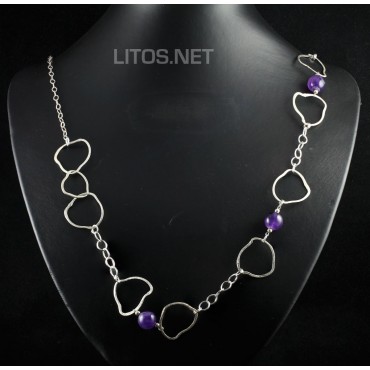 Collar de Amatista y plata de ley J427