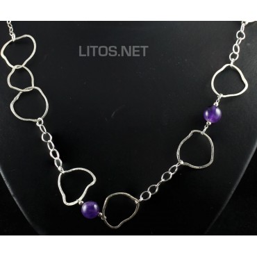 Collar de Amatista y plata de ley J427