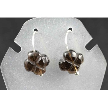 Pendientes de cuarzo ahumado J479