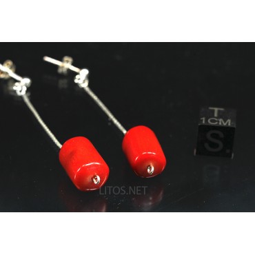 Pendientes de coral gorgonia J3289