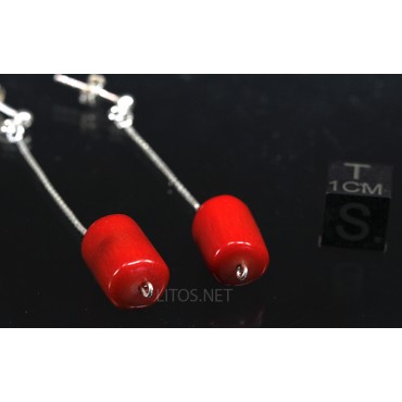 Pendientes de coral gorgonia J3289