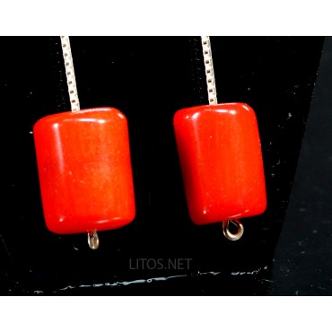 Pendientes de coral gorgonia J3289