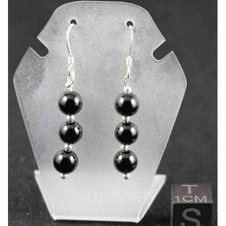 Pendientes de onix y plata de ley J490 Pendientes de onix y plata de ley J490