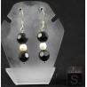 Pendientes de azabache y perla J496