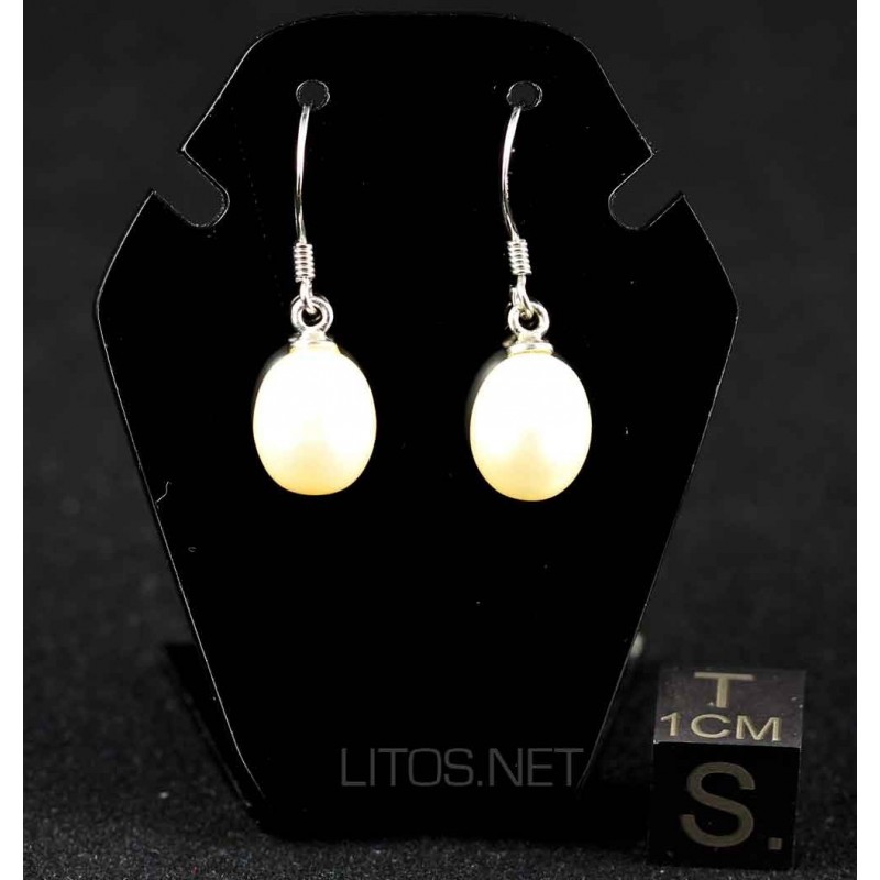 Pendientes de perlas y plata de ley J505