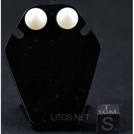 Pendientes de perlas y plata de ley J504 Pendientes de perlas y plata de ley J504