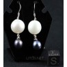 Pendientes de perlas y plata de ley J508