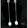 Pendientes de perlas y plata de ley J509